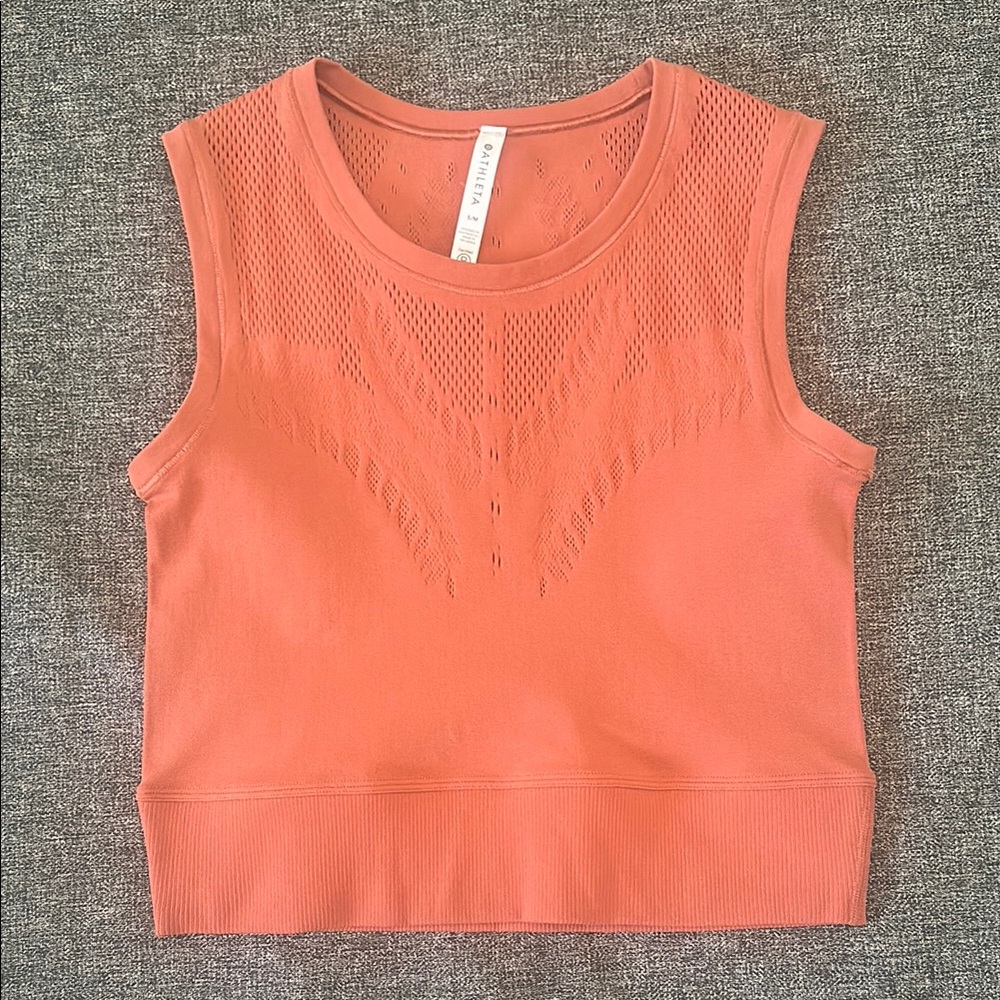 Athleta Pink Ribbed Sleeveless Tank Top